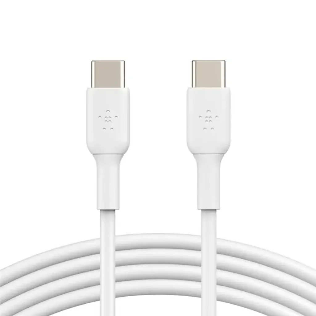Кабель USB-C > USB-C заряджання/синхронізації Belkin 1м, 60Вт, Type-C, PVC, білий (CAB003BT1MWH) UA