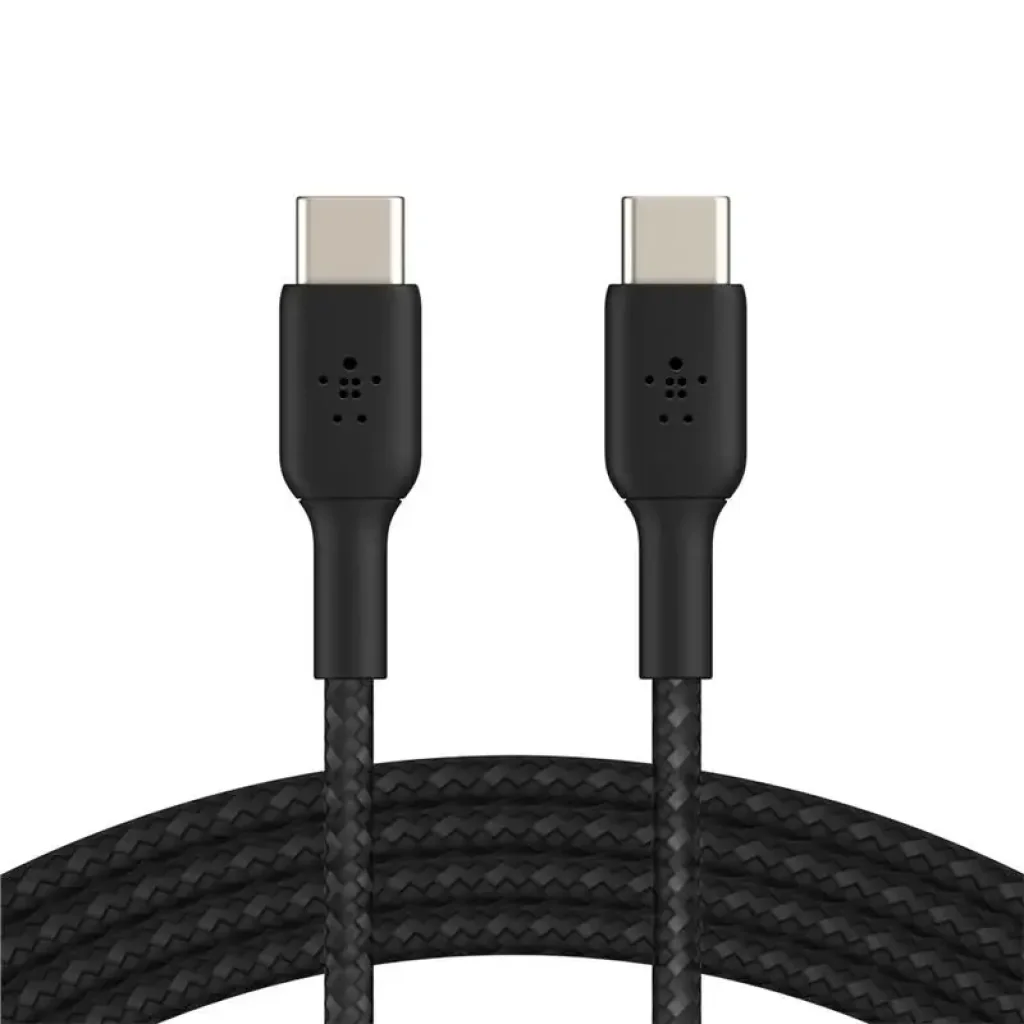 Кабель USB-C > USB-C заряджання/синхронізації Belkin 1м, 60Вт, Type-C, плетений, чорний (CAB004BT1MBK) UA