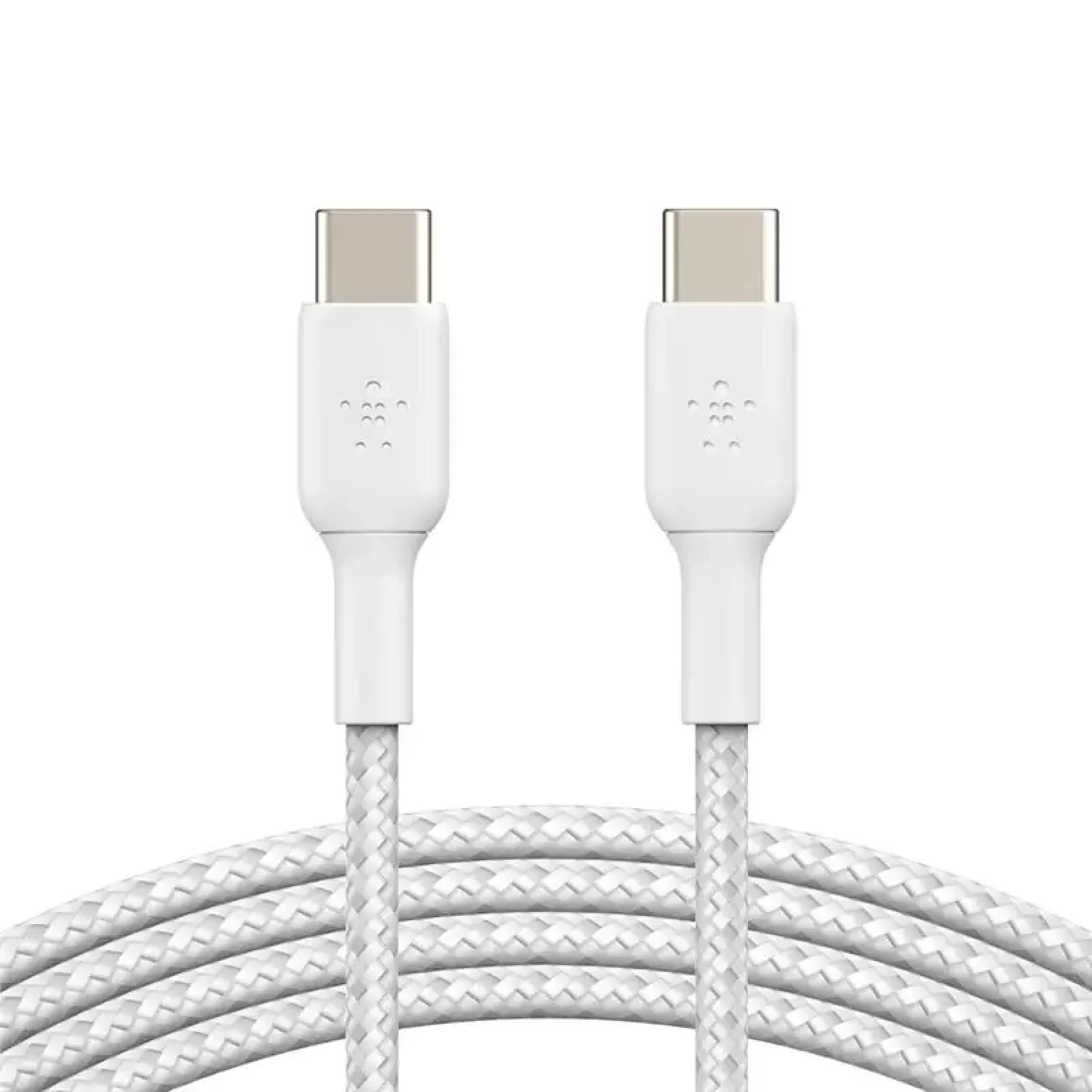 Кабель USB-C > USB-C заряджання/синхронізації Belkin 1м, 60Вт, Type-C, плетений, білий (CAB004BT1MWH) UA