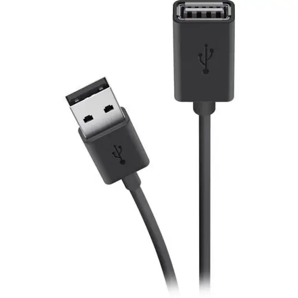 Кабель заряджання/синхронізації Belkin USB-A > USB-AF, 1.8м, чорний (F3U153BT1.8M) UA