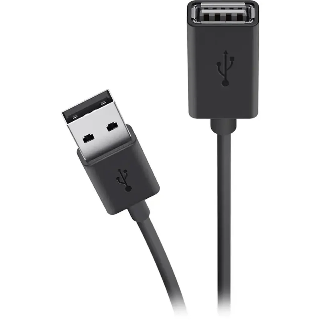Кабель заряджання/синхронізації Belkin USB-A > USB-AF, 4.8м, чорний (F3U153BT4.8M) UA