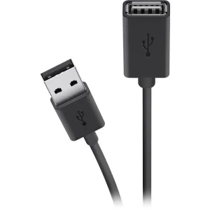 Кабель заряджання/синхронізації Belkin USB-A > USB-AF, 4.8м, чорний (F3U153BT4.8M) UA