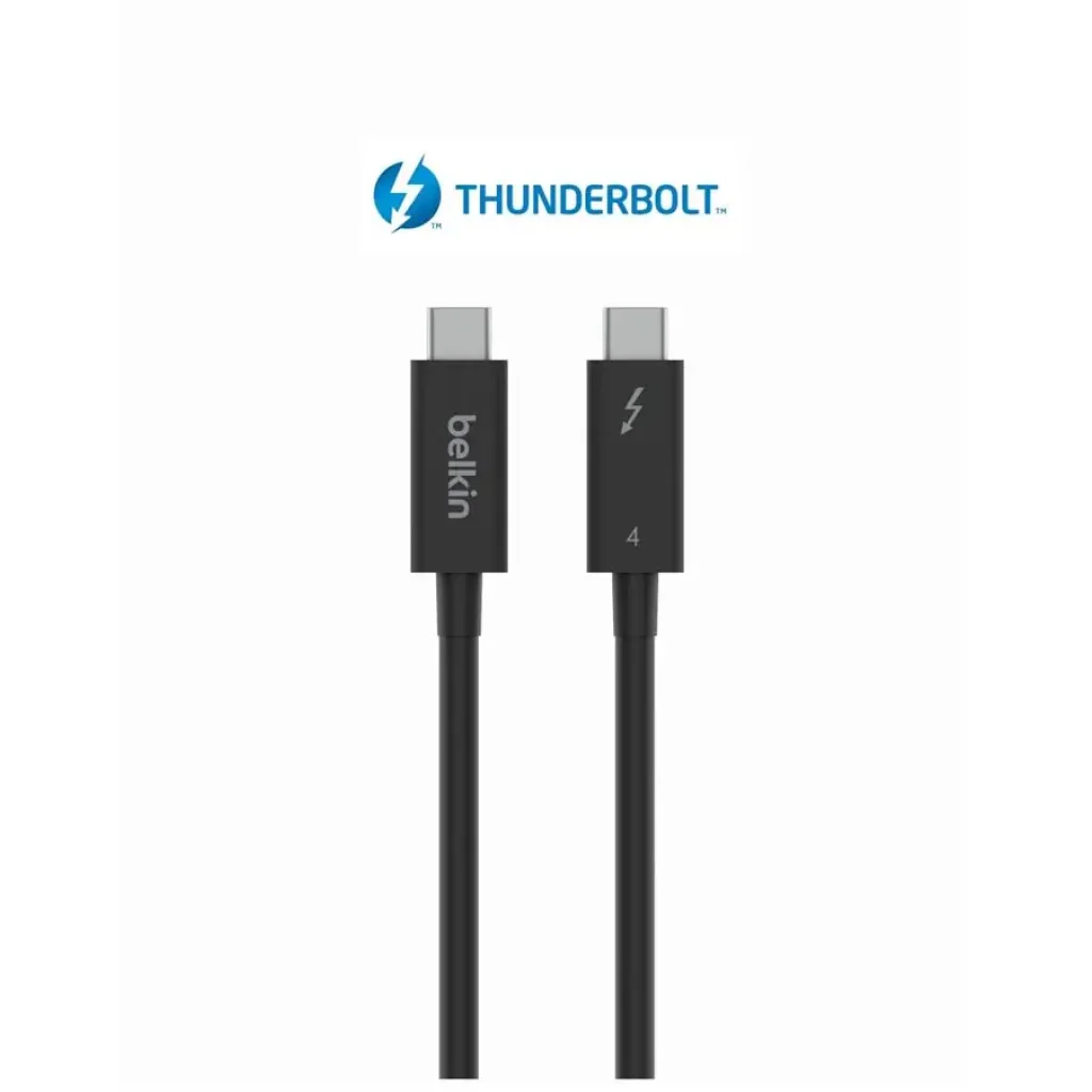 Кабель USB-C > USB-C заряджання/синхронізації Belkin 2м, 100Вт, Type-C Thunderbolt, 40Гбс, чорний (INZ002BT2MBK) UA