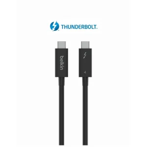Кабель USB-C > USB-C заряджання/синхронізації Belkin 2м, 100Вт, Type-C Thunderbolt, 40Гбс, чорний (INZ002BT2MBK) UA