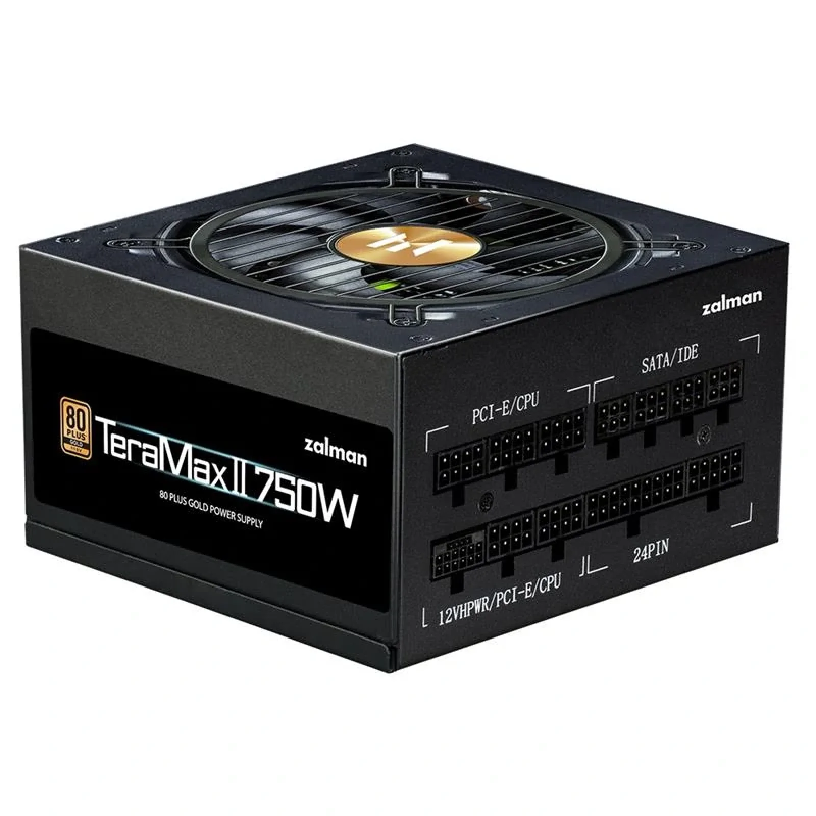 Блок живлення Zalman Teramax 2 (750W) >90% 80+ Gold 120мм 1xMB 18pin+10pin 2xCPU 8pin(4+4) 3xMolex 8xSATA 3xPCIe 8pin(6+2) 1x12VHPWR Fully Modular, ZM750-TMX2 UA