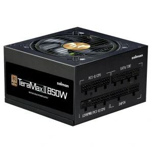 Блок живлення Zalman Teramax 2 (850W) >90% 80+ Gold 120мм 1xMB 28pin (18+10) 2xCPU 8pin(4+4) 3xMolex 12xSATA 4xPCIe 8pin(6+2) 1x12VHPWR Fully Modular, ZM850-TMX2 UA