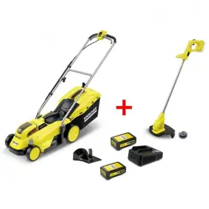 Комплект Karcher газонокосарка LMO 18-33 + триммер LTR 18-25+ швидкозарядний комплект 2,5 Ач + акумулятор 2.5Ач, 9.612-364.0 UA
