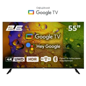 Телевизор 55" 2E LED 4K 60Hz Smart Google TV Black, 2E-55A07K UA