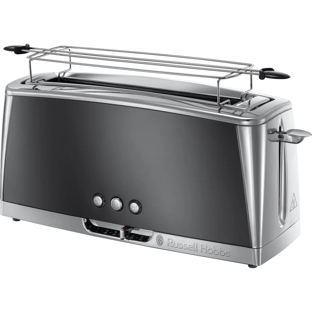 Тостер Russell Hobbs Luna Moonlight, 1420Вт, нержав., довгі слоти, підігрів,разморожування, сірий, 23251-56 UA