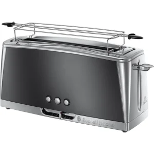 Тостер Russell Hobbs Luna Moonlight, 1420Вт, нержав., довгі слоти, підігрів,разморожування, сірий, 23251-56 UA
