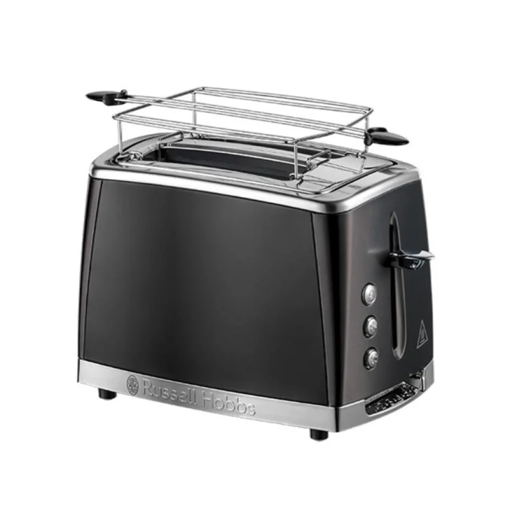Тостер Russell Hobbs Matte Black 2 Slice, 1550Вт, нержавіюча сталь, підігрів, розморозка, чорний, 26150-56 UA