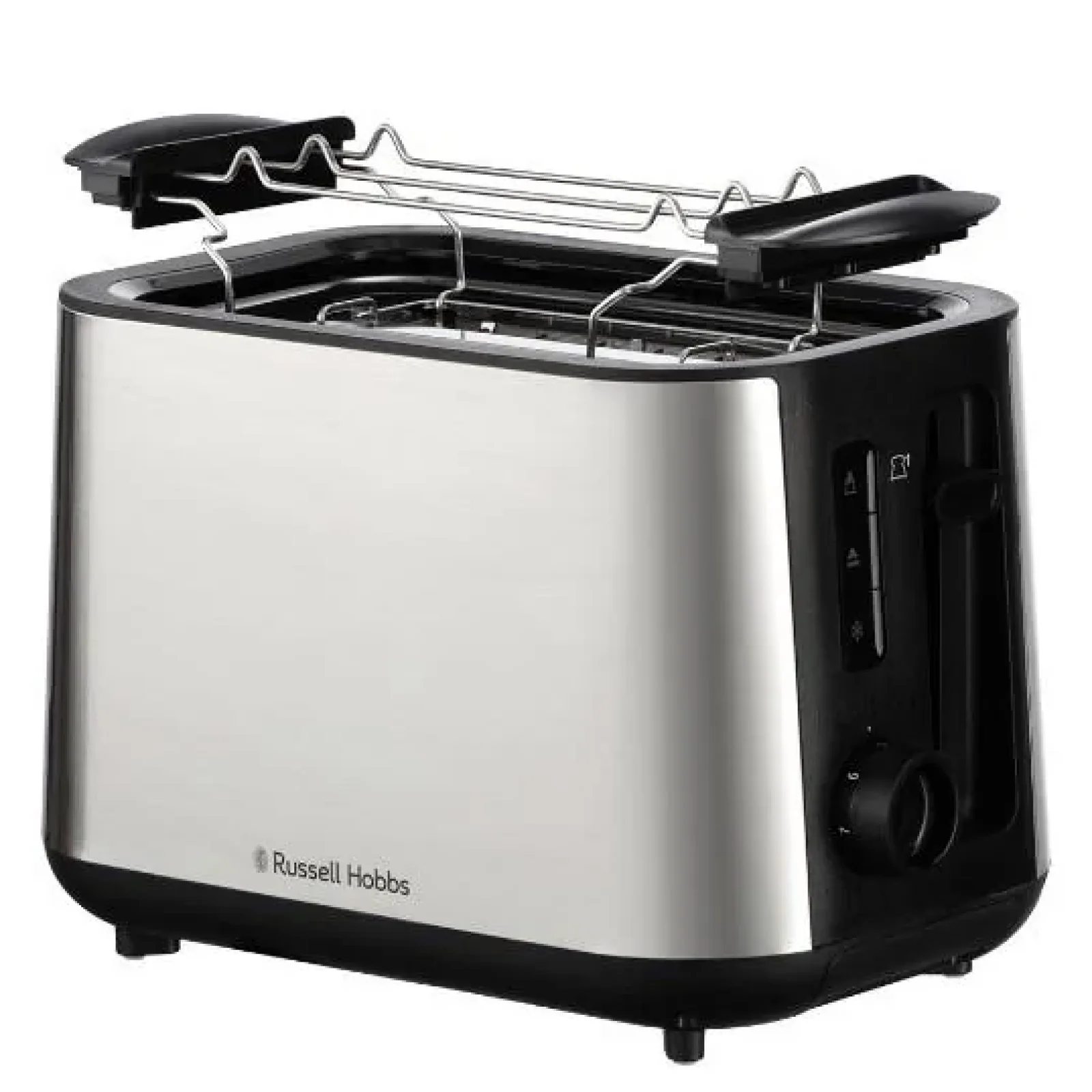 Тостер Russell Hobbs Heaton, нержав., підігрів,разморозка, чорний+нерж, 27390-56 UA