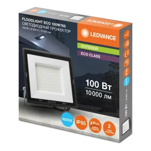 Прожектор LEDVANCE ECO 100Вт 10000Лм 6500K чорний, 4099854230592 UA