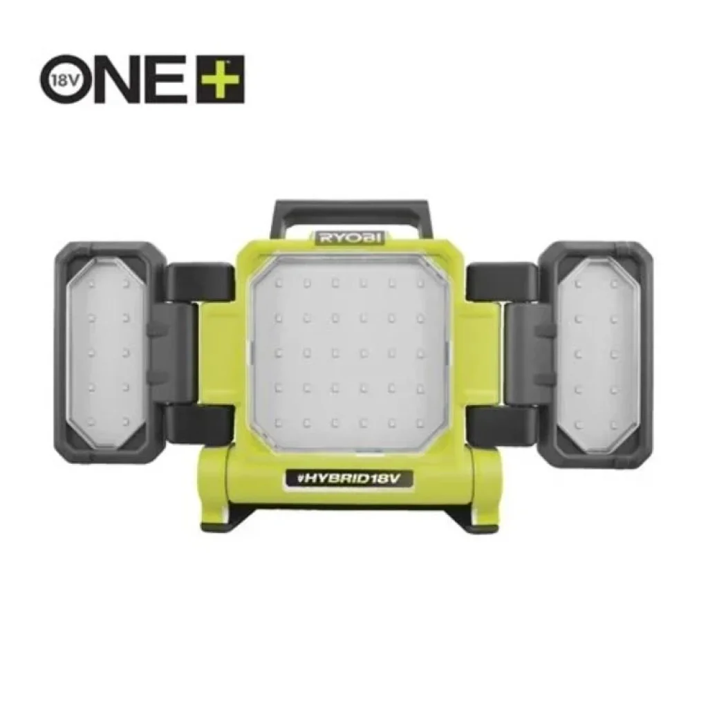 Прожектор панельний Ryobi RLPH18-0, 18В ONE+ Hybrid, робота від мережі та АКБ, 3 LED панелі, 3000лм, 3 режими яскравості (без АКБ та ЗП), 5133005397 UA