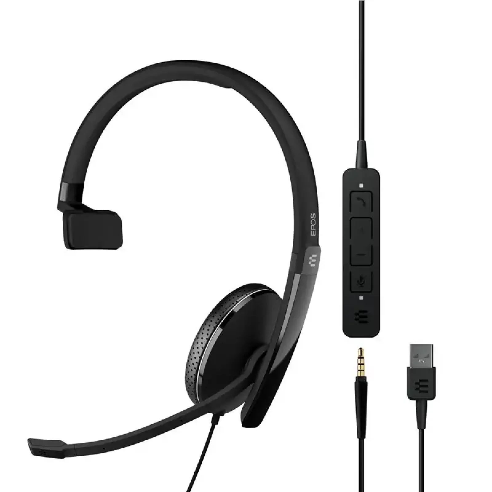 Гарнітура комп'ютерна моно On-Ear EPOS ADAPT 135T USB II, 3.5мм/USB, односпрямований, сертифікат Microsoft Teams, 1.8м, Чорний (1000900) UA