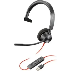 Гарнітура комп'ютерна моно On-ear Poly Blackwire 3310, USB-A, всеспрямований, чорний (767F7AA) UA
