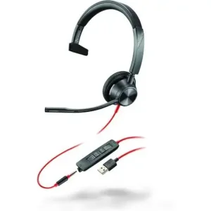 Гарнітура комп'ютерна моно On-ear Poly Blackwire 3315, USB-A, всеспрямований, чорний (76J12AA) UA