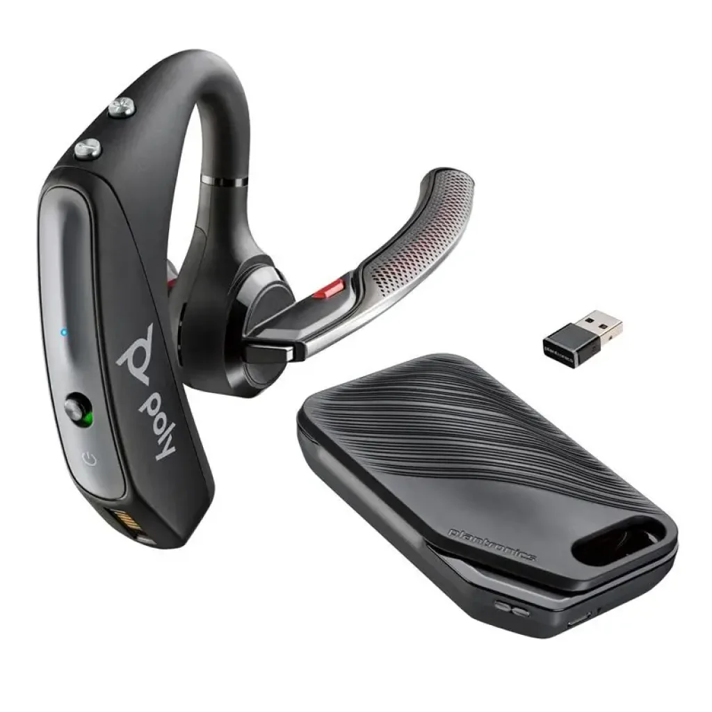 Гарнітура комп'ютерна стерео In-ear Poly Voyager 5200 UC з адаптером BT600, USB-A, Bluetooth, всеспрямований, Acoustic fence, чорний (7K2E1AA) UA