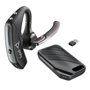 Гарнітура комп'ютерна стерео In-ear Poly Voyager 5200 UC з адаптером BT600, USB-A, Bluetooth, всеспрямований, Acoustic fence, чорний (7K2E1AA) UA