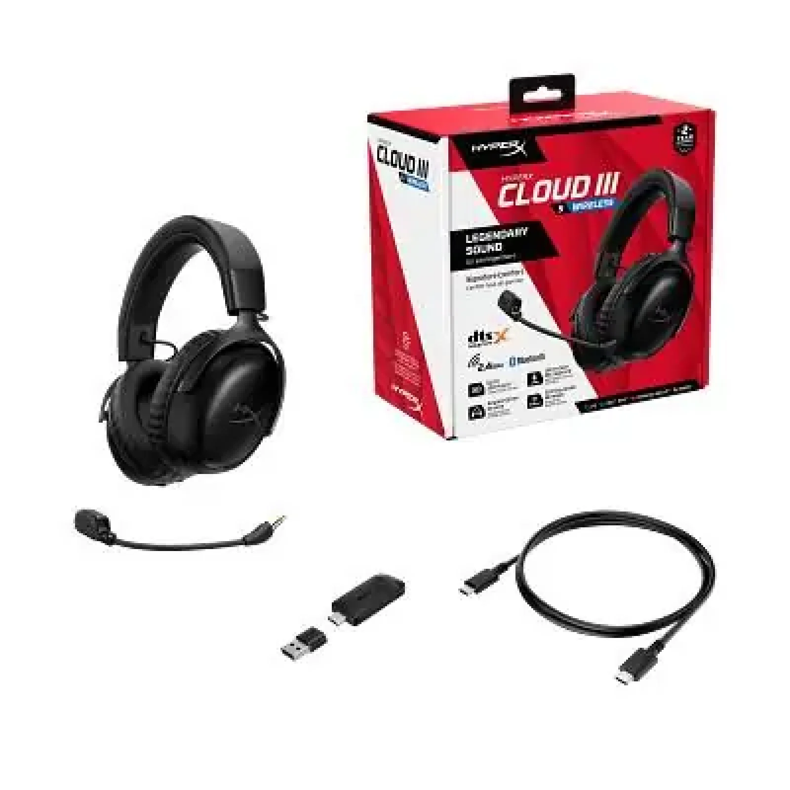 Гарнітура ігрова HyperX Cloud III S, WL/USB-A/USB-C, чорний (A59YZAA) UA