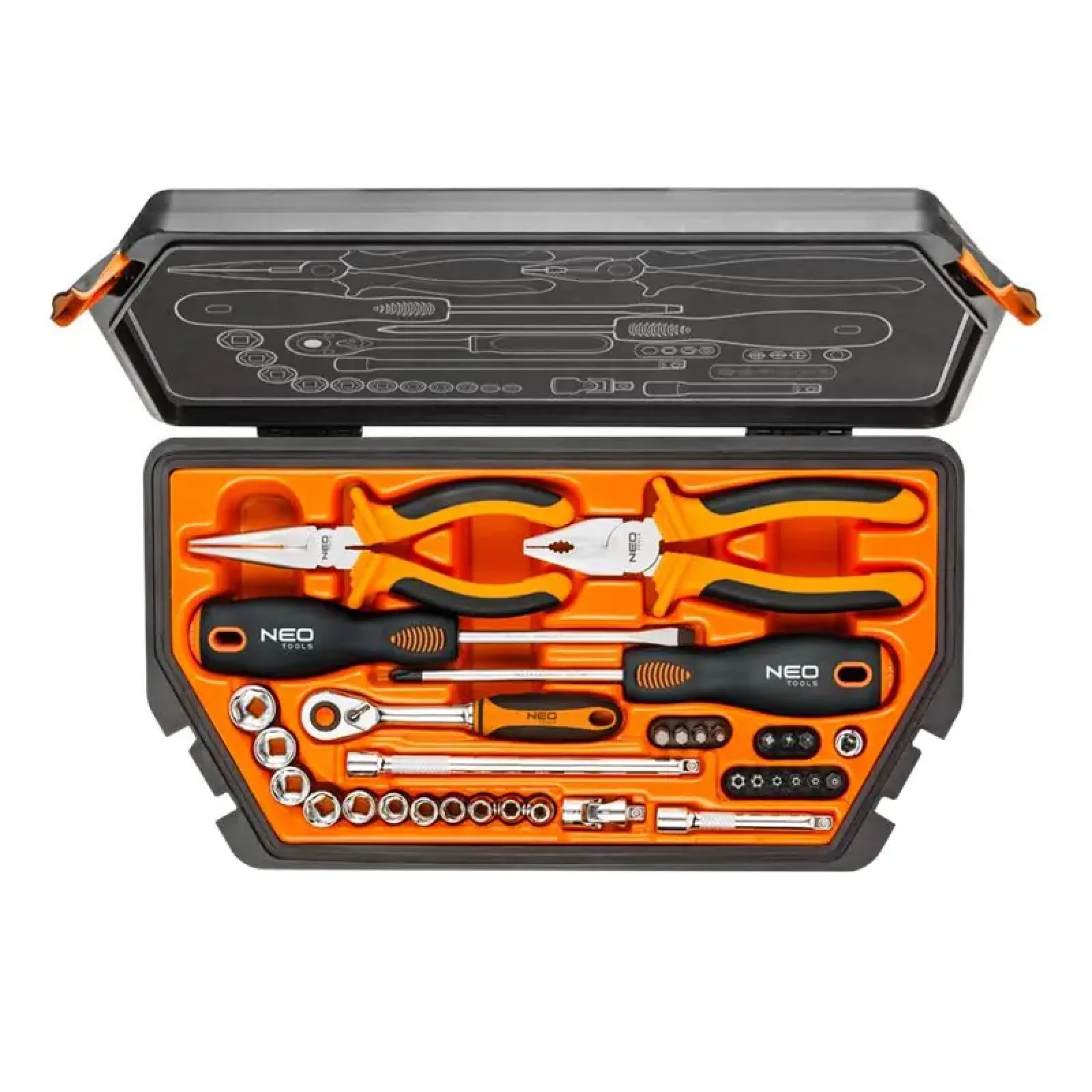 Набір інструментів Neo Tools, 33шт, універсальний, CrV та S2 (08-631) UA