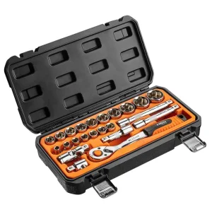 Набір інструментів Neo Tools, Набір торцевих головок 1/2", 23шт, CrV (08-694) UA