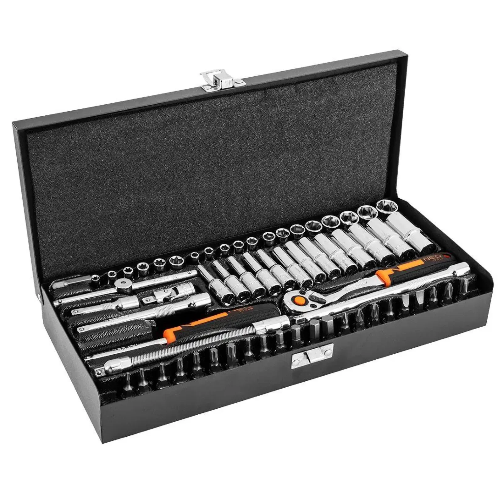 Набір інструментів Neo Tools, набір торцевих головок, 63шт, 1/4