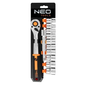 Набір торцевих головок Neo Tools, 12шт, 1/2", тріскачка 90 зубців, CrV (10-030N) UA
