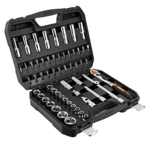 Набір інструментів Neo Tools, набір торцевих головок, 58шт, 1/2", CrV, кейс (10-042) UA