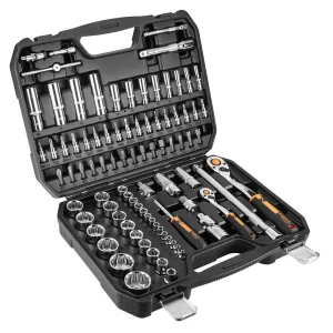 Набір інструментів Neo Tools, набір торцевих головок, 86шт, 1/2", 1/4", CrV, кейс (10-060) UA
