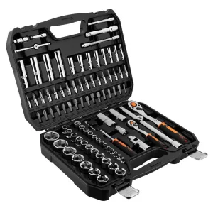 Набір інструментів Neo Tools, набір торцевих головок, 94шт, 1/2", 1/4", CrV, кейс (10-062) UA
