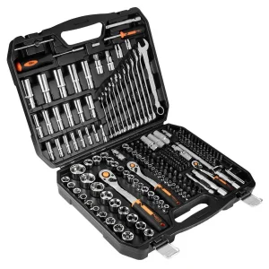 Набір інструментів Neo Tools, 219шт, 1/2", 1/4", 3/8", CrV, кейс (10-076) UA