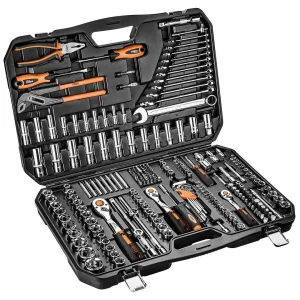 Набір інструментів Neo Tools, 233шт, 1/2", 1/4", 3/8", CrV, кейс (10-078) UA