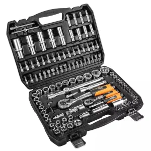 Набір інструментів Neo Tools, набір торцевих головок, 108шт, 1/2", 1/4", CrV, кейс (10-212) UA