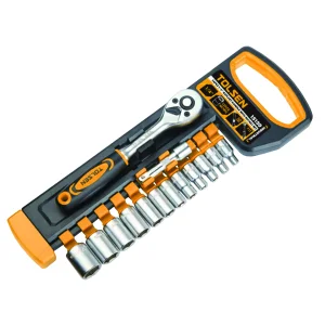 Набір інструментів Tolsen Профі, набір торцевих головок 1/4", 14шт, CrV (15150) UA