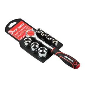 Набір торцевих головок Top Tools, 3/8", з тріскачкою, 8шт (38D142) UA
