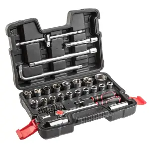 Набір інструментів Top Tools, набір торцевих головок 1/2", 1/4", 47шт (38D550) UA