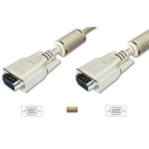 Кабель DIGITUS VGA (M/M), ферит, 1.8м, бежевий (AK-310103-018-E) UA