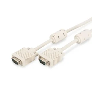Кабель DIGITUS VGA (M/M), ферит, 5м, бежевий (AK-310103-050-E) UA