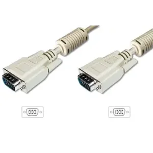 Кабель DIGITUS VGA (M/M), ферит, 10м, бежевий (AK-310103-100-E) UA