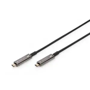 Кабель DIGITUS USB-C UHD 4K, AOC hybrid-fiber, type C M/M, 15м, чорний (AK-330160-150-S) UA