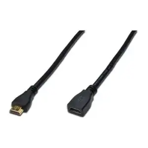 Кабель DIGITUS HDMI High speed + Ethernet (AM/AF) 2.0м, чорний (AK-330201-020-S) UA