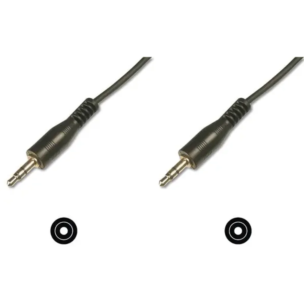 Кабель DIGITUS jack 3.5 > jack 3.5 (M/M), 1.5м, чорний (AK-510100-015-S) UA
