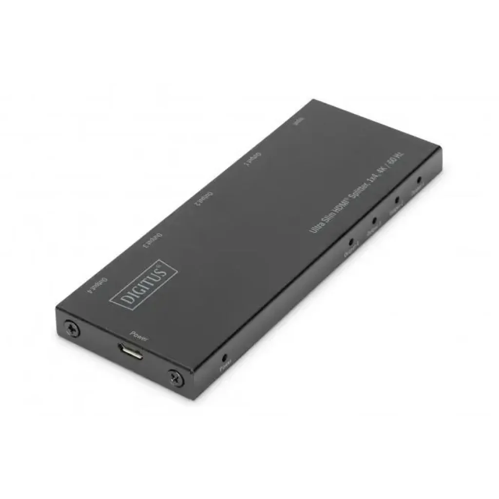 Відеосплітер DIGITUS HDMI (INx1 - OUTx4), 4K, Ultra Slim (DS-45323) UA