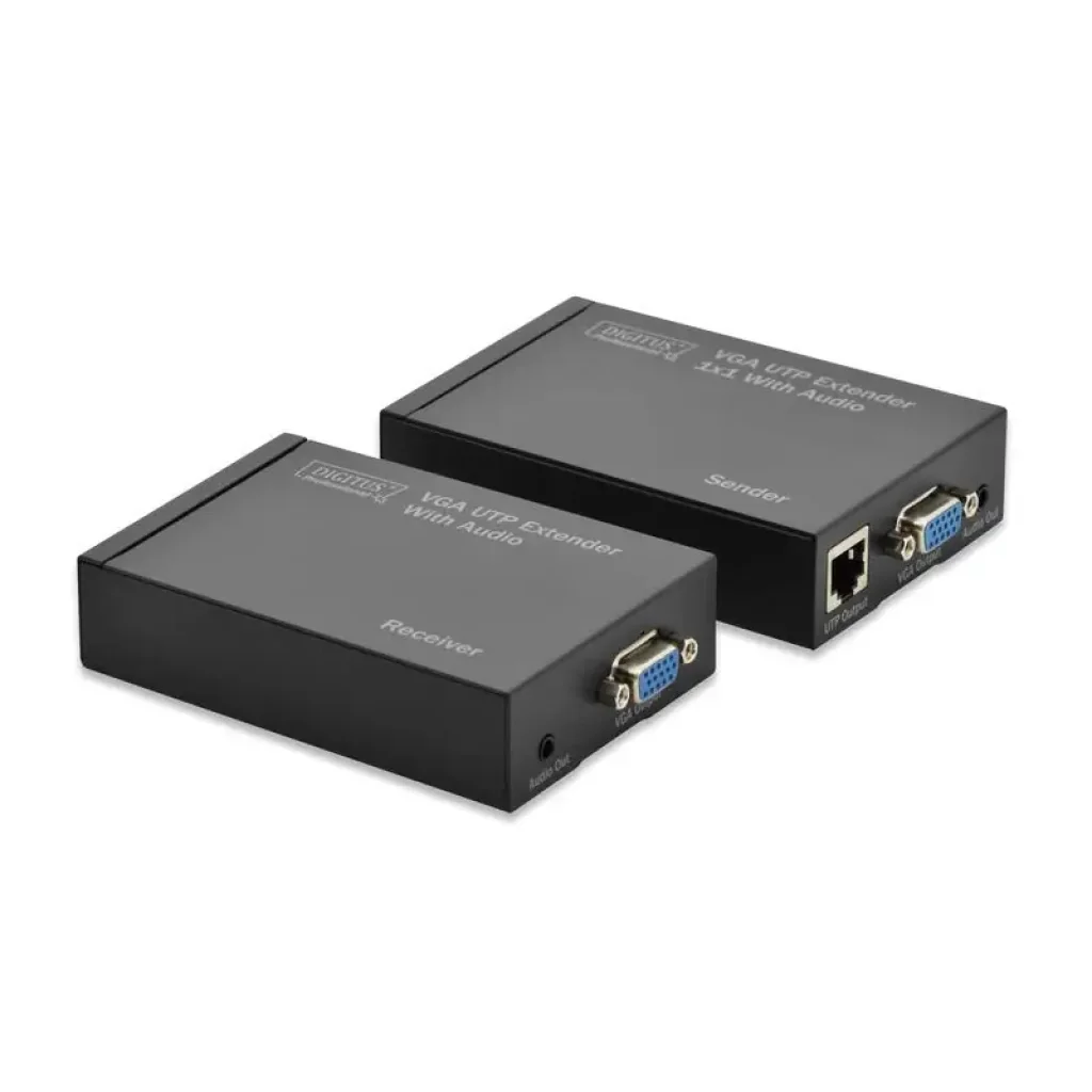 Подовжувач DIGITUS VGA через UTP, встановлений макс. 1920x1200, 0-70°C, 300 м (DS-53400) UA