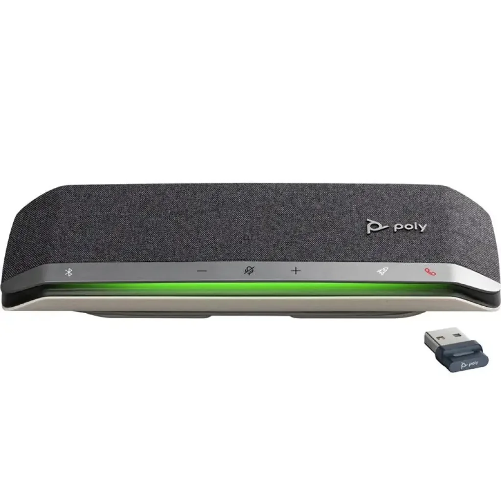Спікерфон Poly Sync 40+ -M з адаптером BT700A, 3 x Bi-Mic, радіус 2,5 м, USB-A, USB-C, Bluetooth, сірий (77P36AA) UA