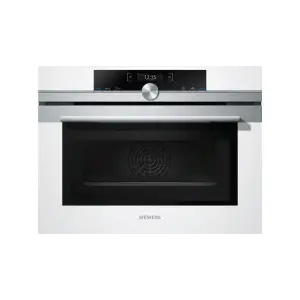 Встраиваемый эл. духовой шкаф с СВЧ Siemens CM633GBW1- Ш-45см/7 реж/45л./А/диспл/белый UA