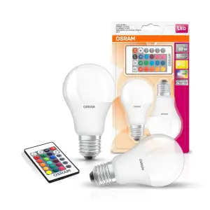 Набір ламп 2шт OSRAM LED E27 RGB 9Вт 2700К 806Лм пульт ДУ A60 (4058075430891) UA