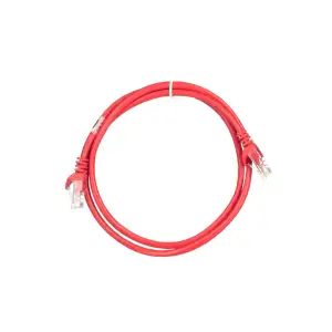 Патч-корд 2E САТ 5e, UTP, 1м, 26AWG, RJ45, 7/0.16, Cu, PVC, червоний (2E-PC5ECOP-100RD) UA