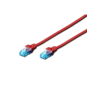 Патч-корд DIGITUS CAT 5e UTP, 2м, AWG 26/7, CCA, PVC, червоний (DK-1512-020/R) UA